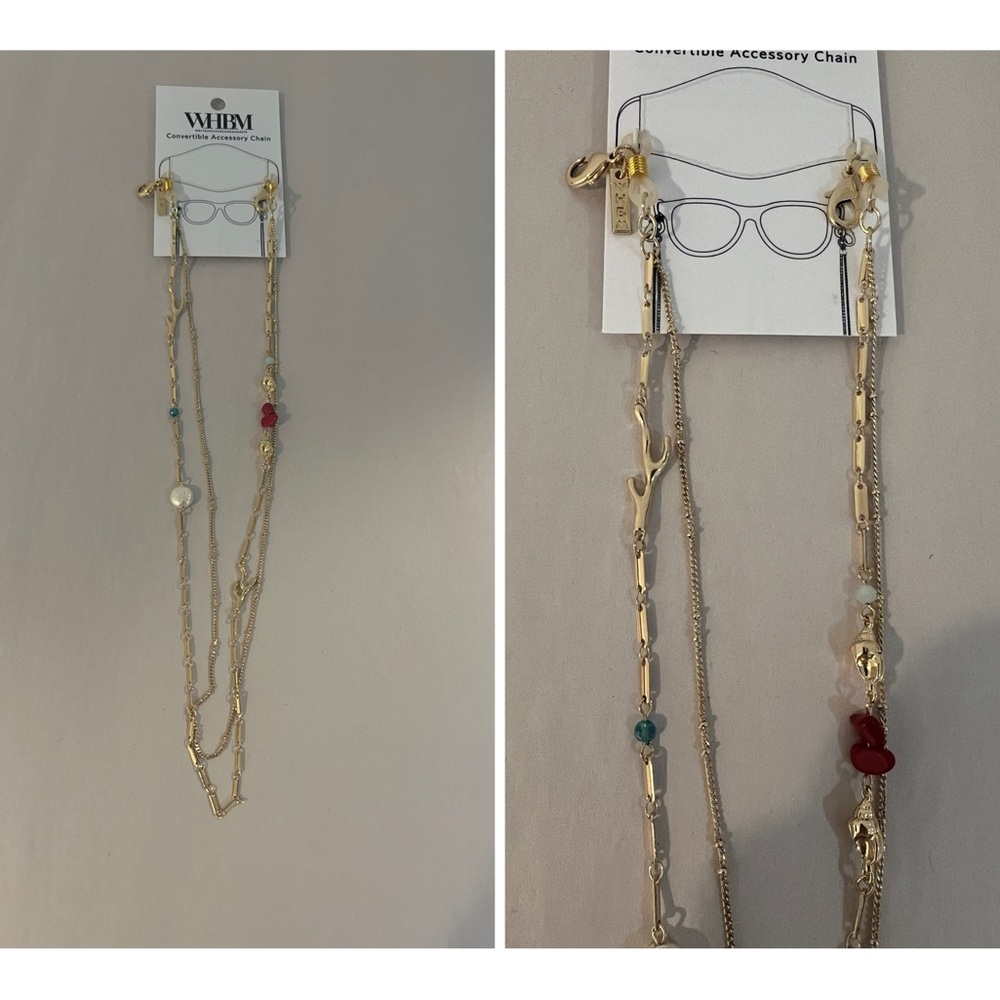 NEW White House Black Market Nautical Goldโ Plated Convertible Accessory Chain